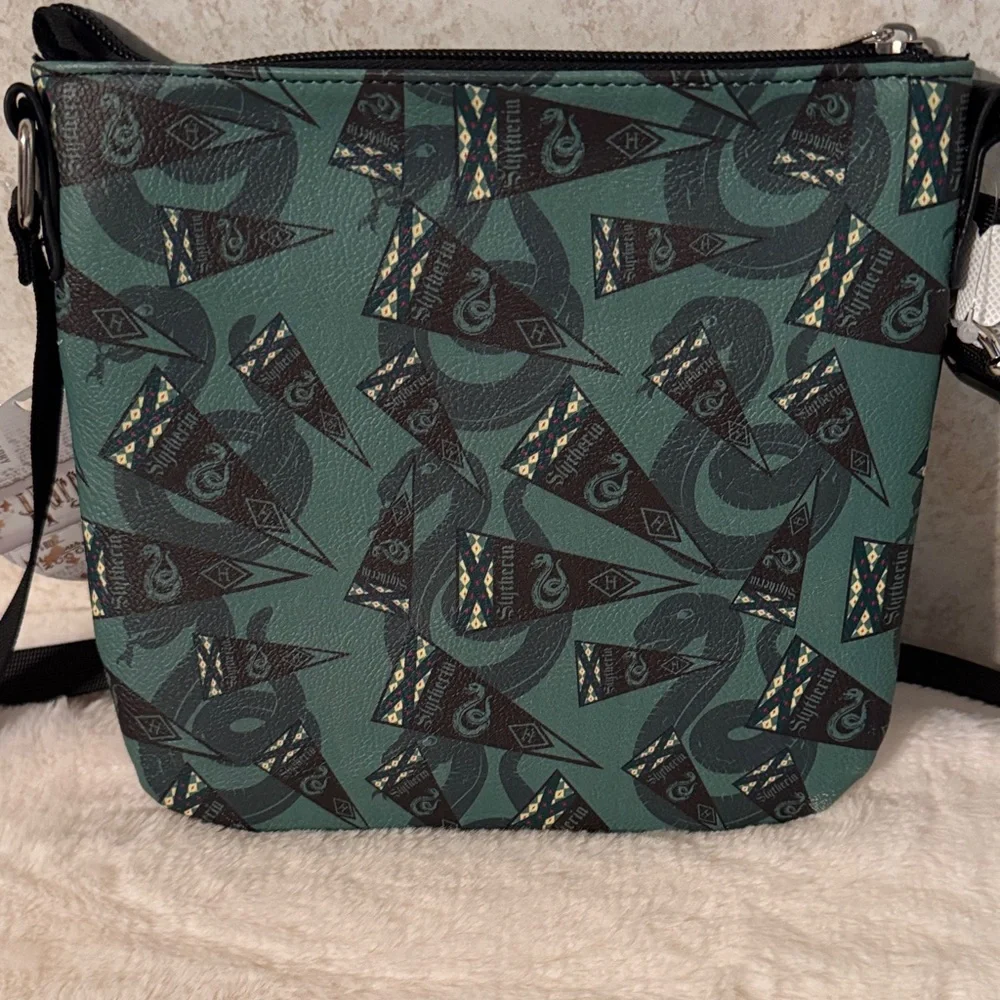 Loungefly Slytherin Messenger Bag - Black and Green NWT